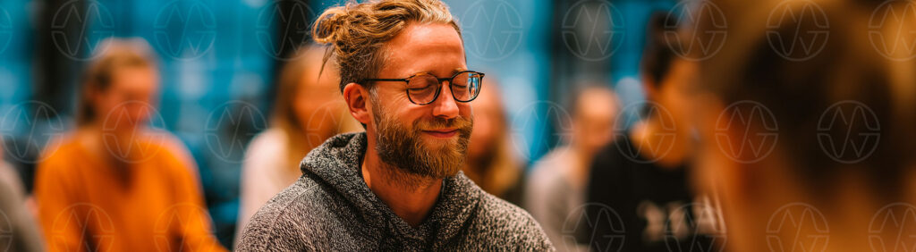 A breathwork coach during a session
